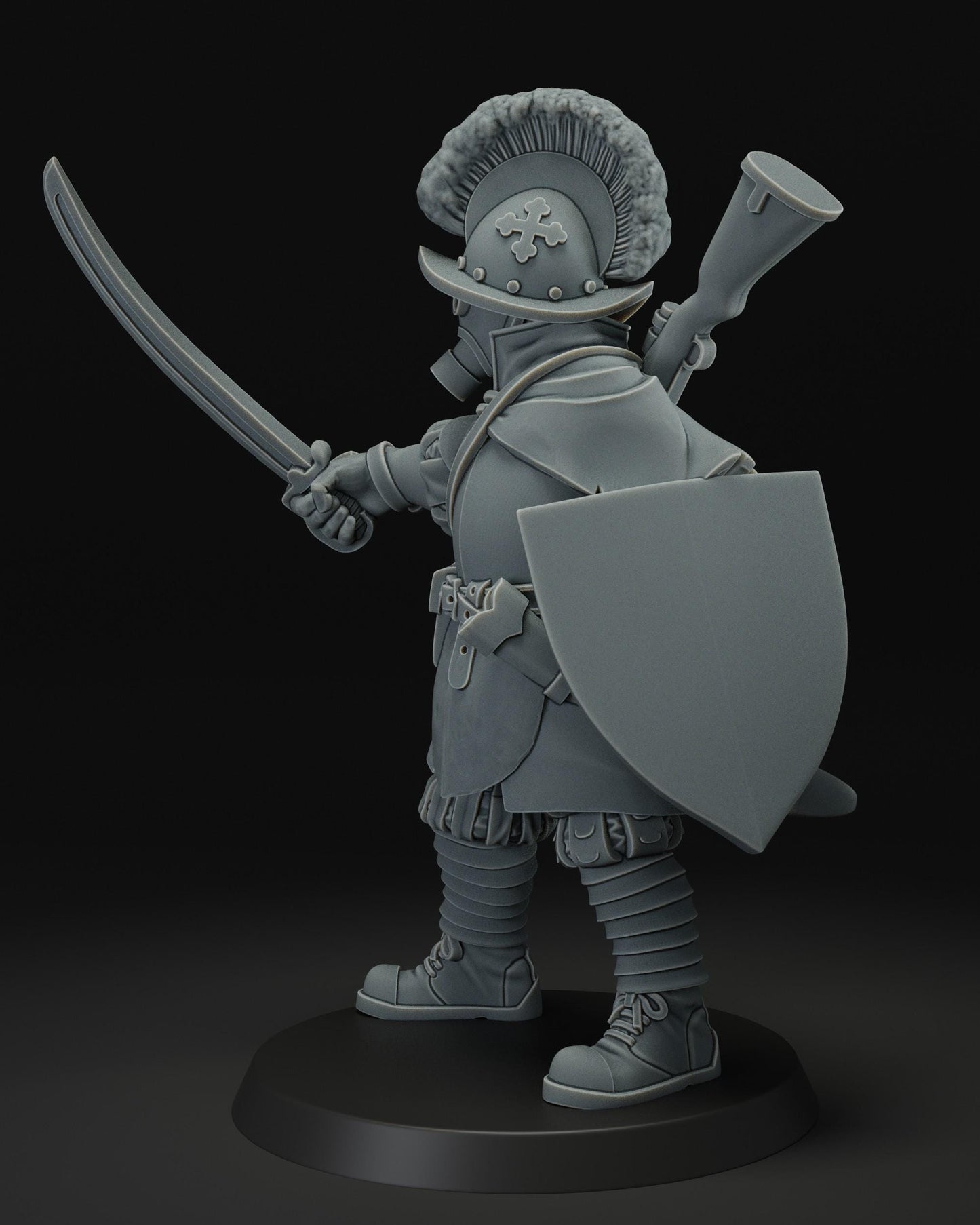 Captain Swiss Guard | JK Remo | Wargaming | Tabletop | 3D printed miniature | Trench Crusade compatible | Pilgrim