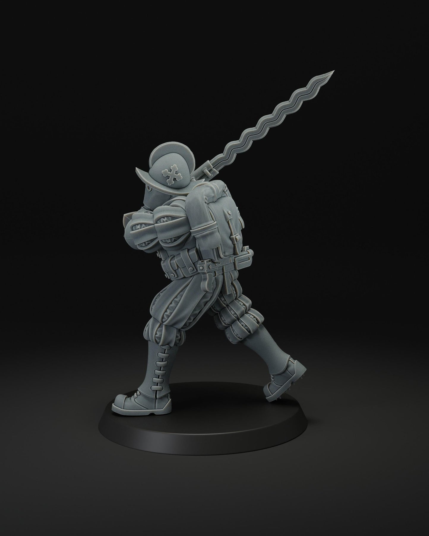 Papal Greatswordman | JK Remo | Wargaming | Tabletop | 3D printed miniature | Trench Crusade compatible | Pilgrim