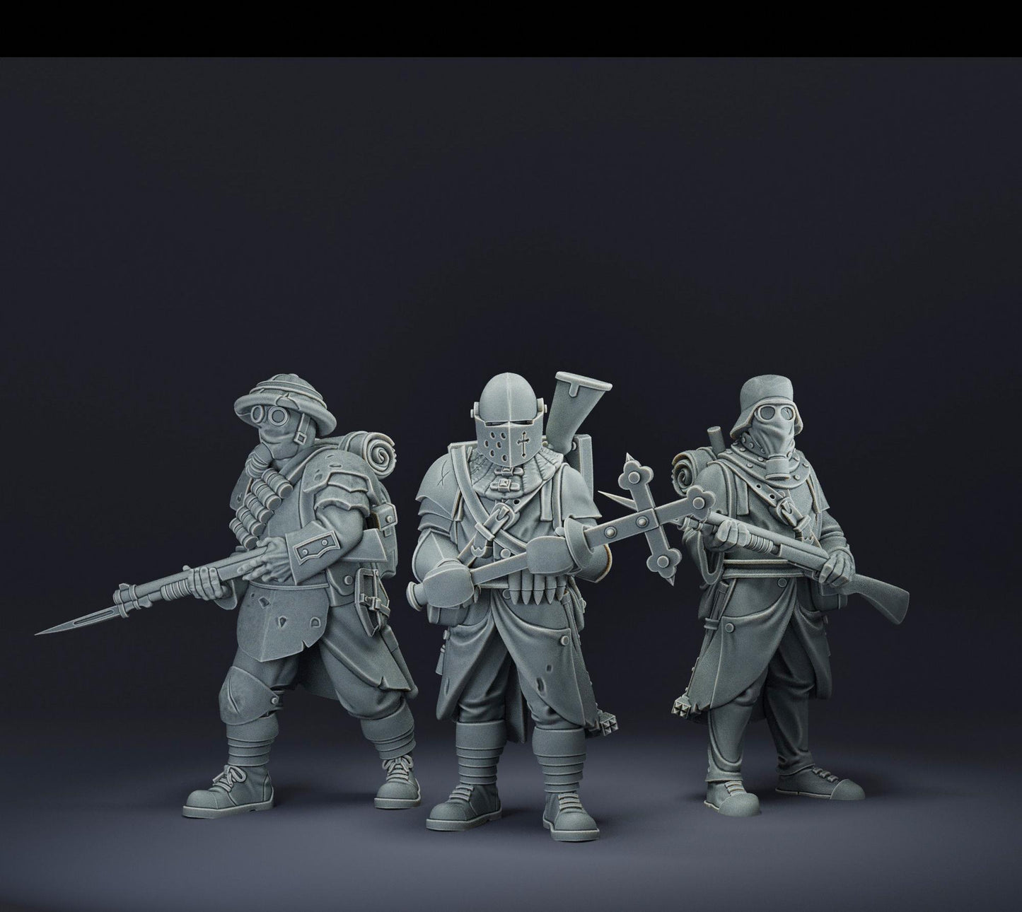 Trench Squad | Wargaming | Tabletop | 3D printed miniature | Trench Crusade compatible | Pilgrim