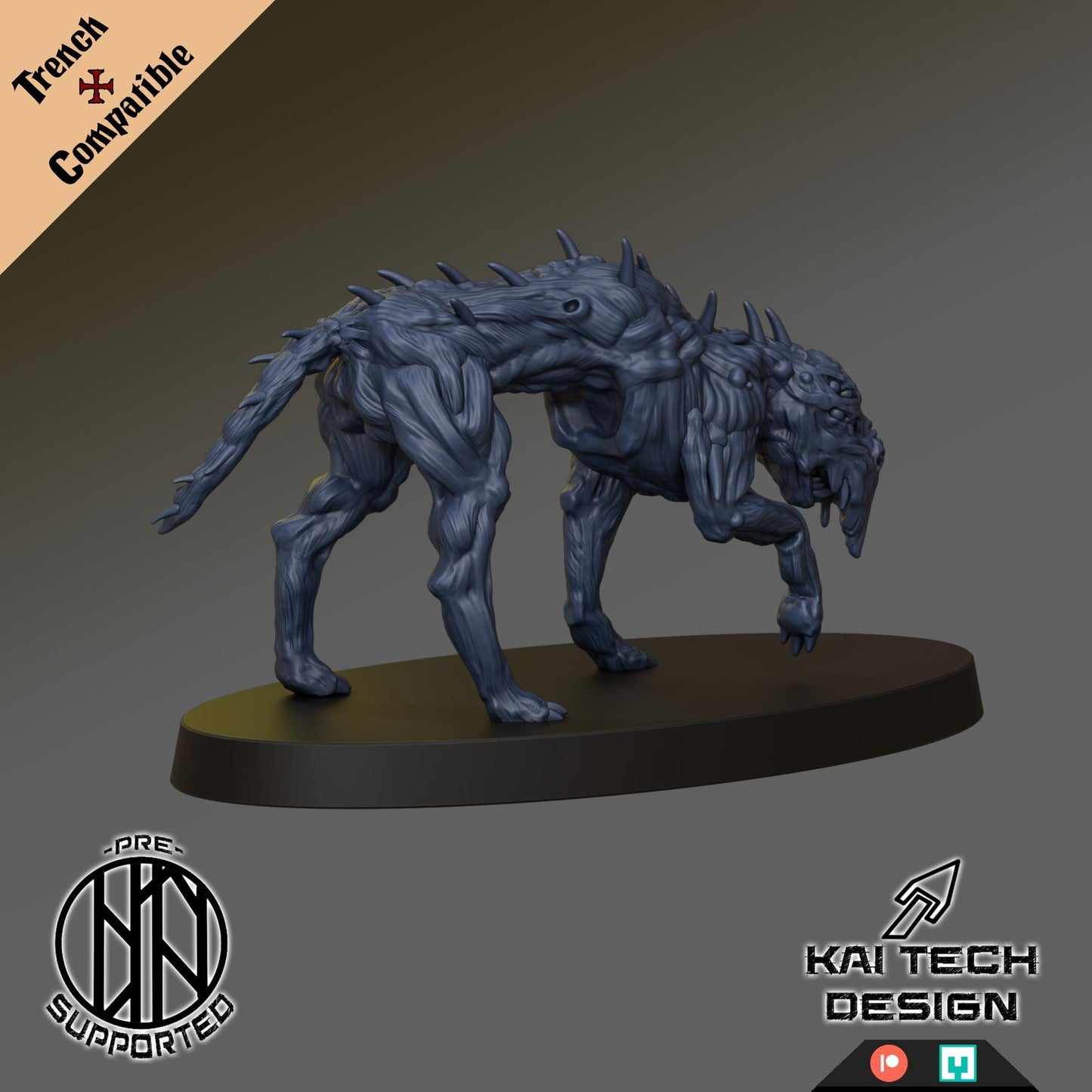 Grail - Hounds | Wargaming | Tabletop | 3D printed miniature | Trench Crusade compatible | Pilgrim