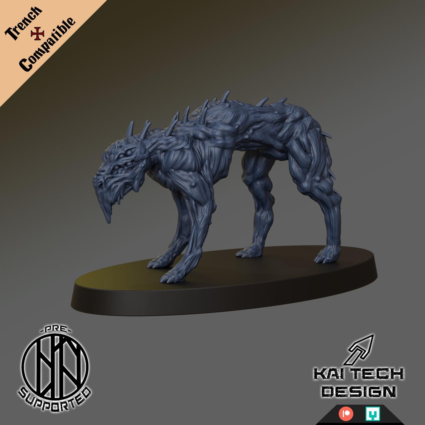 Grail - Hounds | Wargaming | Tabletop | 3D printed miniature | Trench Crusade compatible | Pilgrim