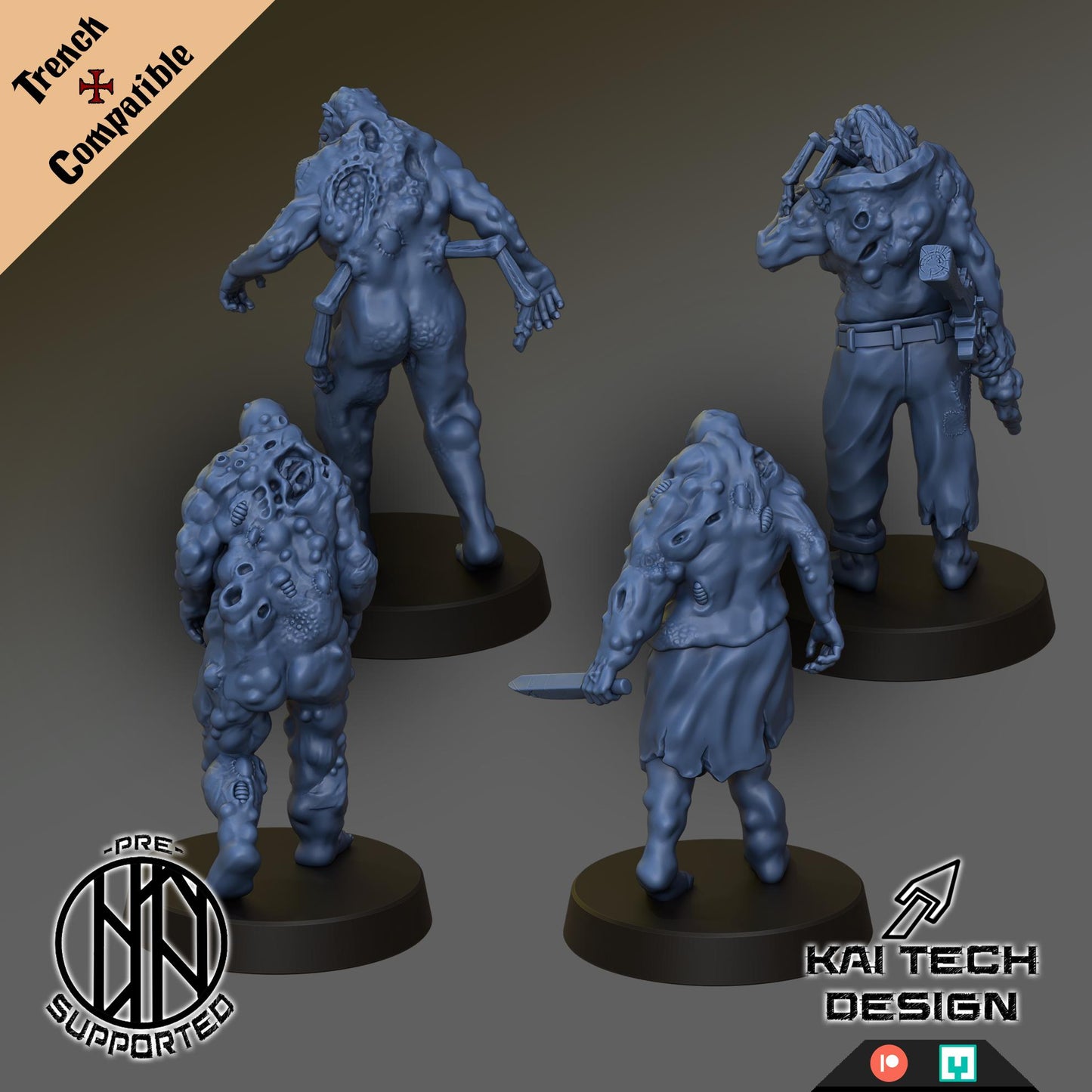 Grail - Thralls | Wargaming | Tabletop | 3D printed miniature | Trench Crusade compatible | Pilgrim