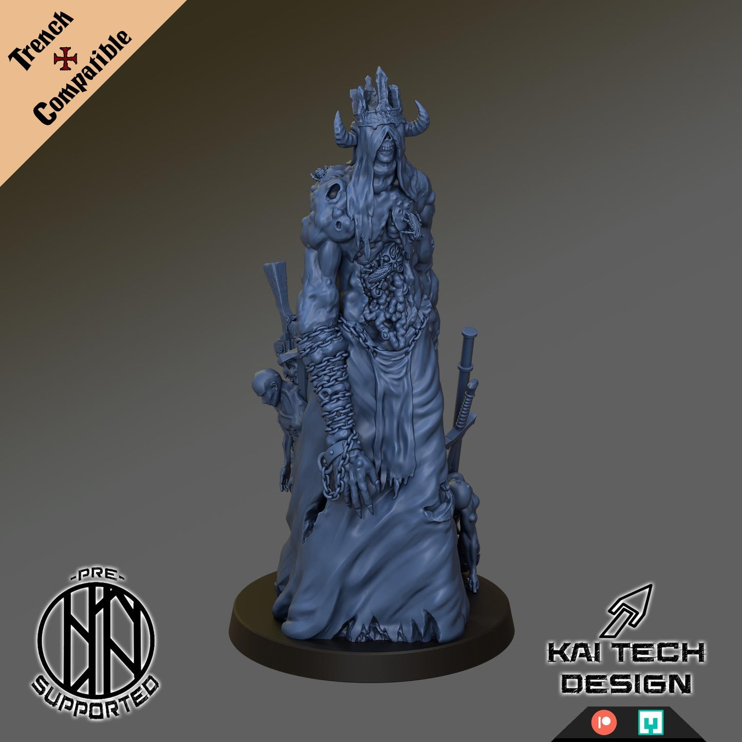 Grail - Tumuor Lord | Wargaming | Tabletop | 3D printed miniature | Trench Crusade compatible | Pilgrim