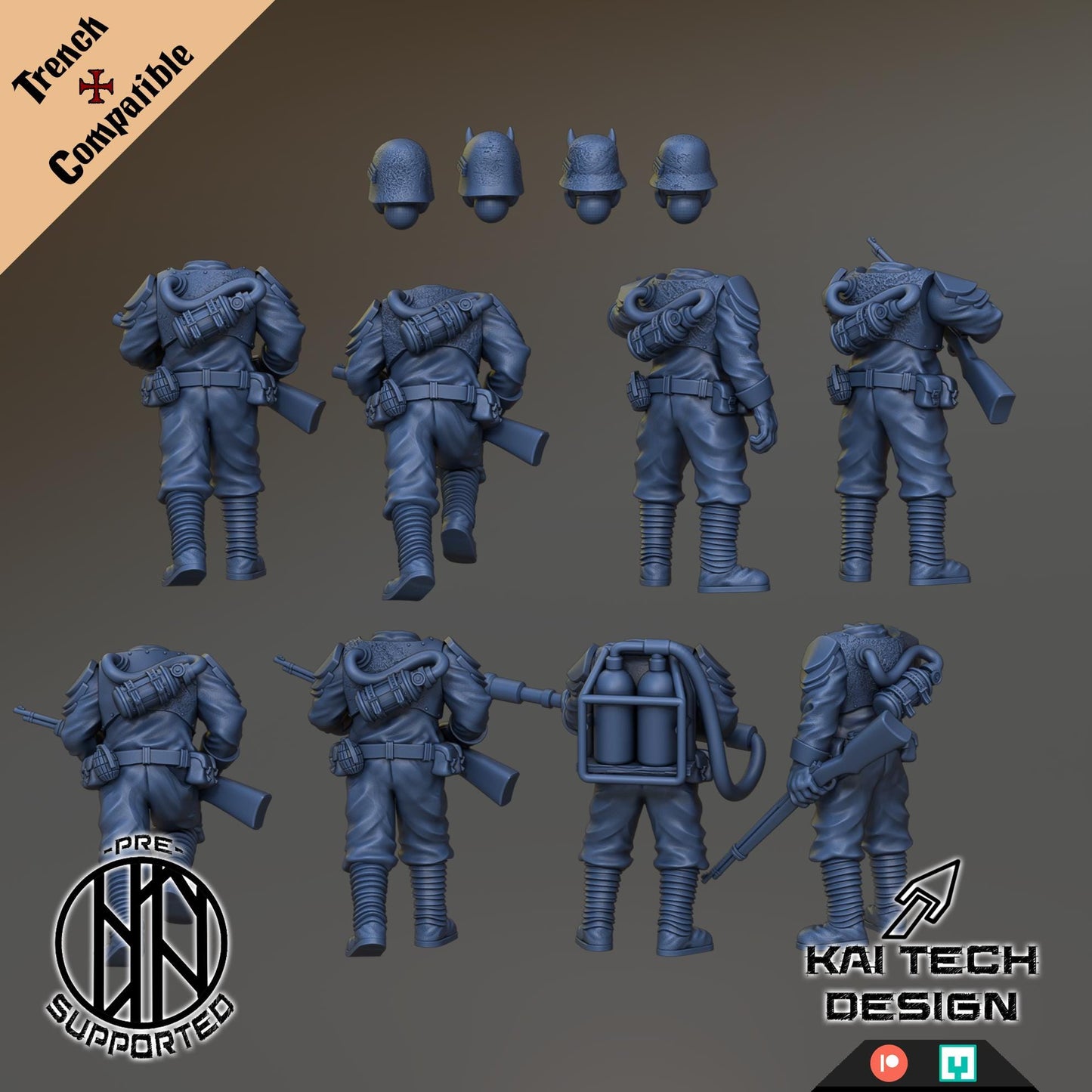 Heretics - Troopers | Wargaming | Tabletop | 3D printed miniature | Trench Crusade compatible | Pilgrim