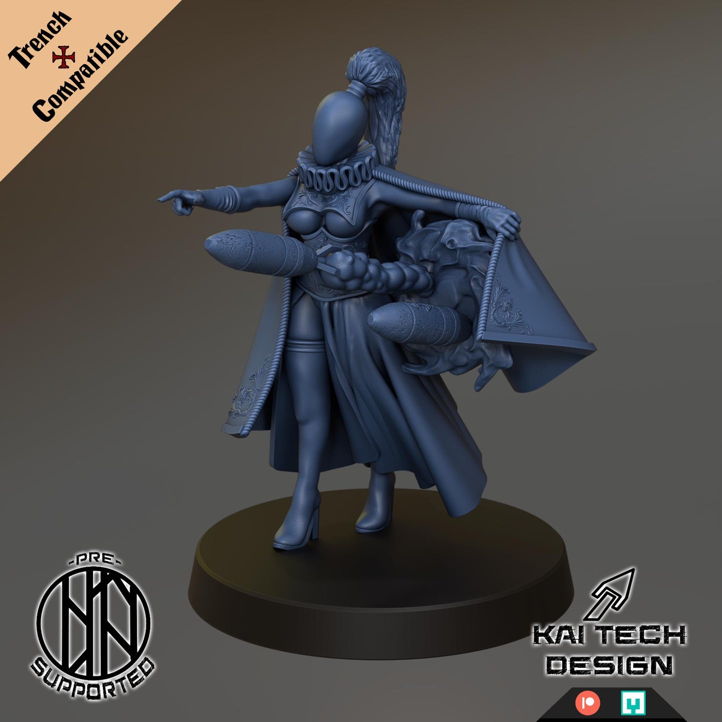 Heretics - Witch | Wargaming | Tabletop | 3D printed miniature | Trench Crusade compatible | Pilgrim