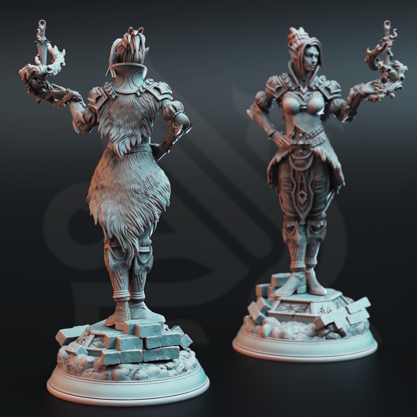 Half Elf Rogue Calanar | Painting | 3D printed | D&D | Dungeons and Dragons | Gift | RPG | Tabletop | Wargaming | 32mm | DM Stash