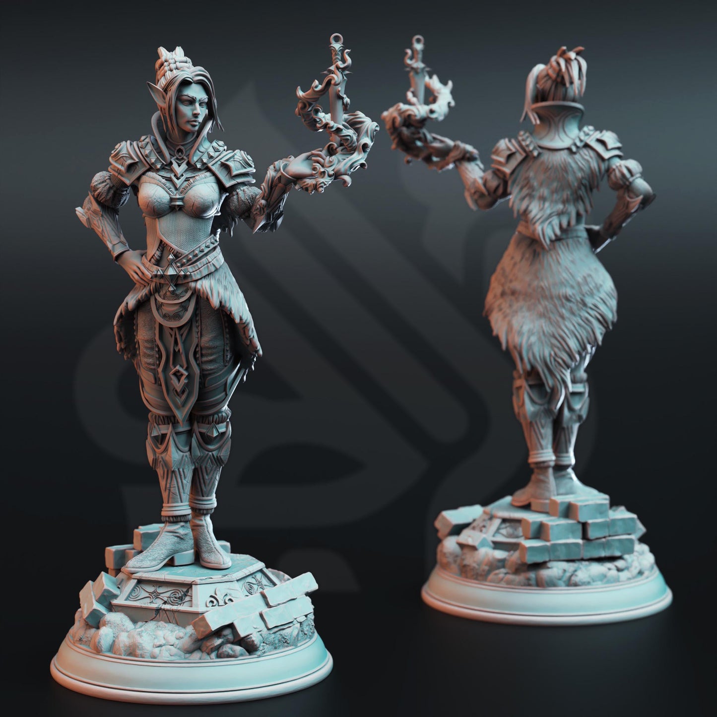 Half Elf Rogue Calanar | Painting | 3D printed | D&D | Dungeons and Dragons | Gift | RPG | Tabletop | Wargaming | 32mm | DM Stash