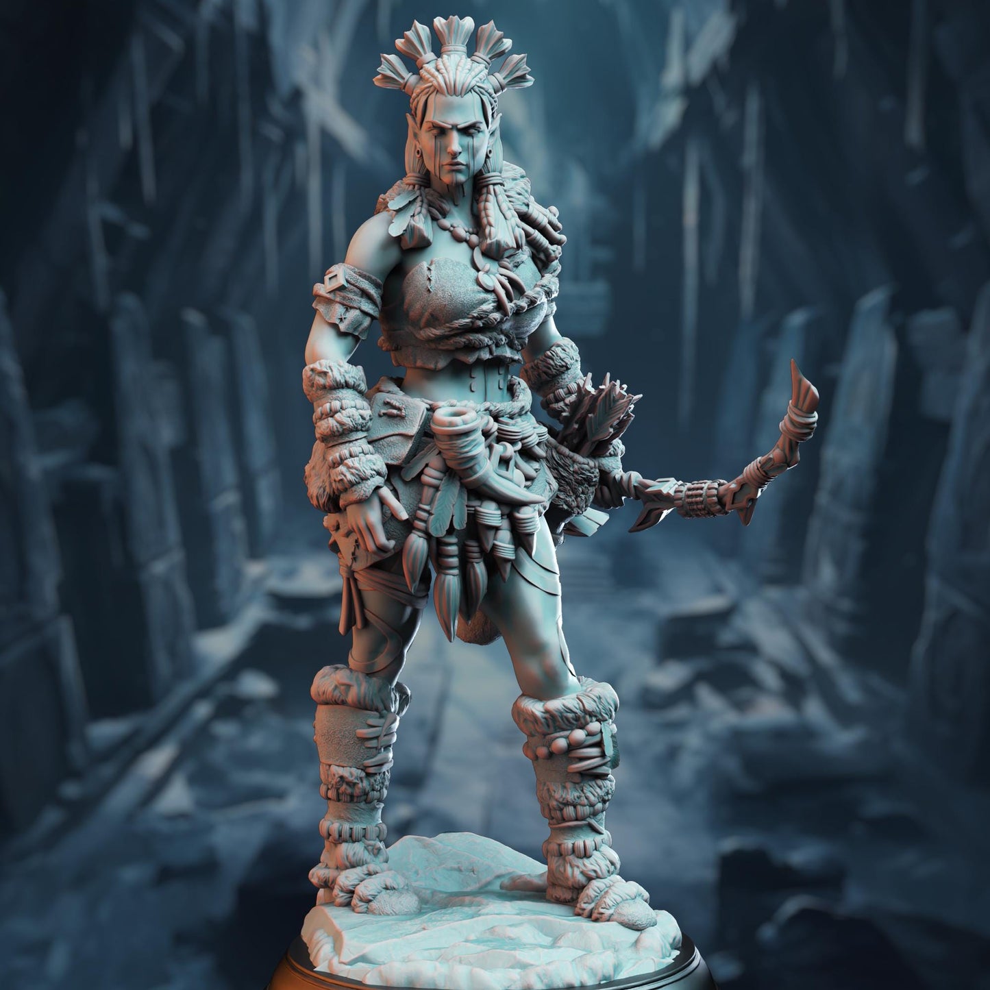 Female Human Ranger Strika | Painting | 3D printed | D&D | Dungeons and Dragons | Gift | RPG | Tabletop | Wargaming | 32mm | DM Stash
