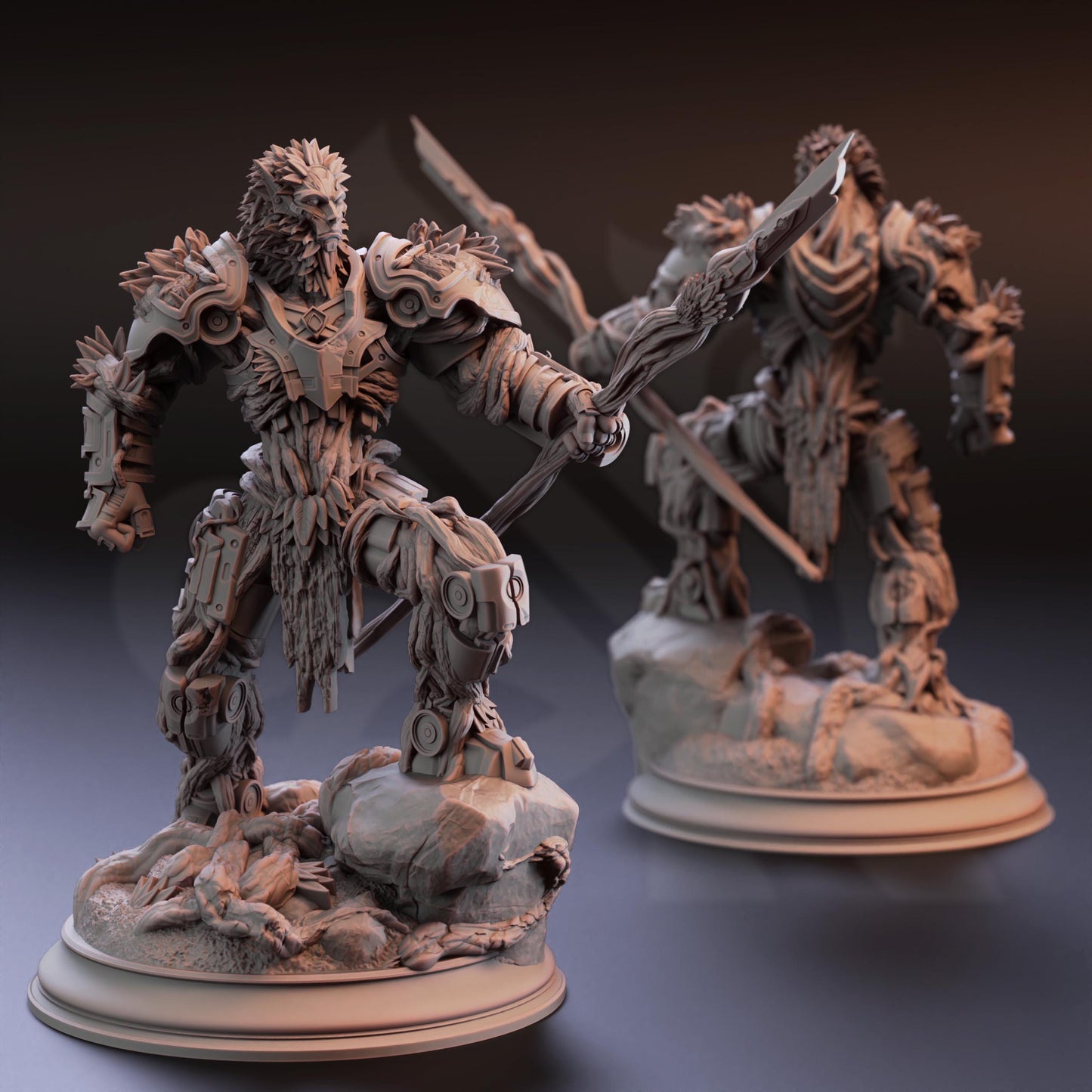 Warforged Druid - Myrion Stoneheart | 3D printed miniature | Tabletop Games | Dungeons and Dragons | Wargaming