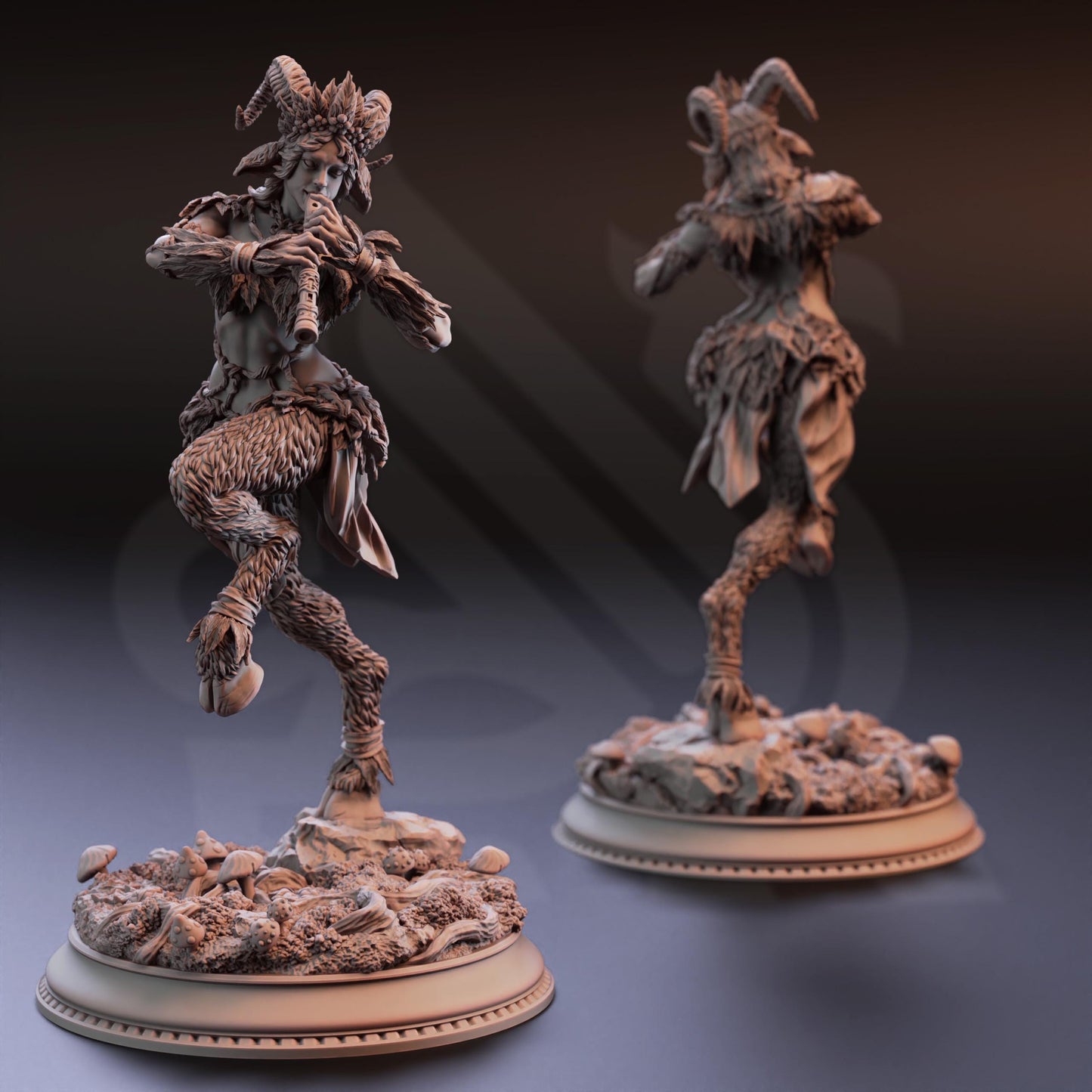 Faun Bard Enchantress - Sylvia of the Fringe | 3D printed miniature | Tabletop Games | Dungeons and Dragons | Wargaming