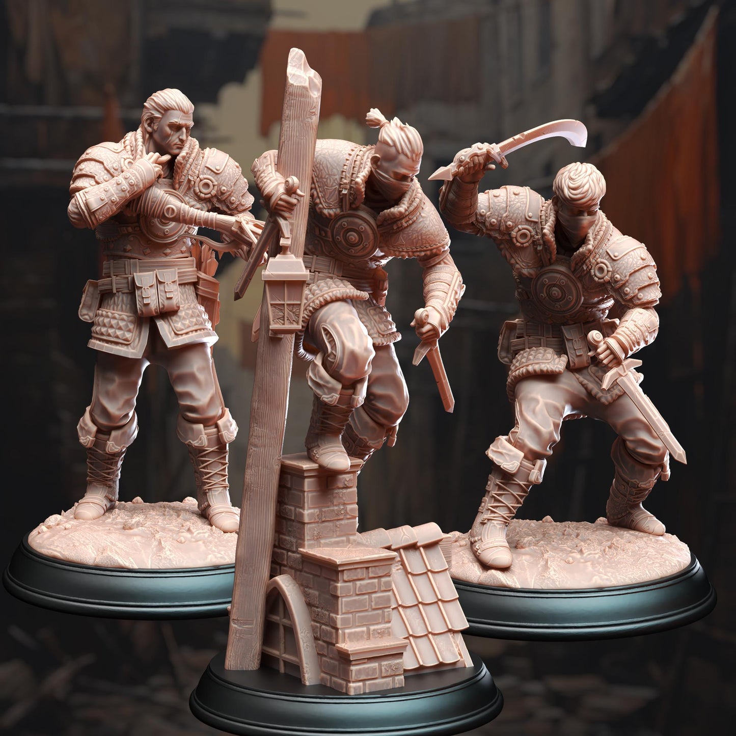 Male Bandits Dusty Dirks Bandits | Painting | 3D printed | D&D | Dungeons and Dragons Gift | RPG | Tabletop | Wargaming | 32mm | DM Stash