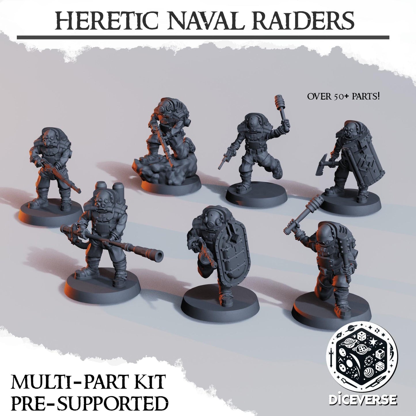 Heretic Naval Raiders | Wargaming | Tabletop | 3D printed miniature | Trench Crusade compatible |" Pilgrim