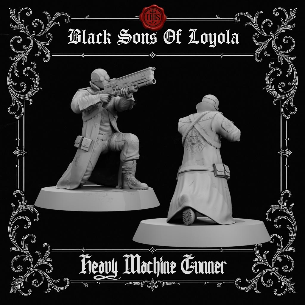 Heavy Machine Gunner | Proxy Realms Gaming | Wargaming | Tabletop | 3D printed miniature | Trench Crusade compatible | Pilgrim
