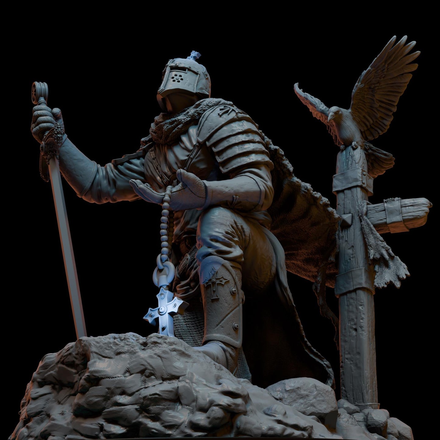 Iron Torquemada Kneeling | Proxy Realms Gaming | Wargaming | Tabletop | 3D printed miniature | Trench Crusade compatible | Pilgrim