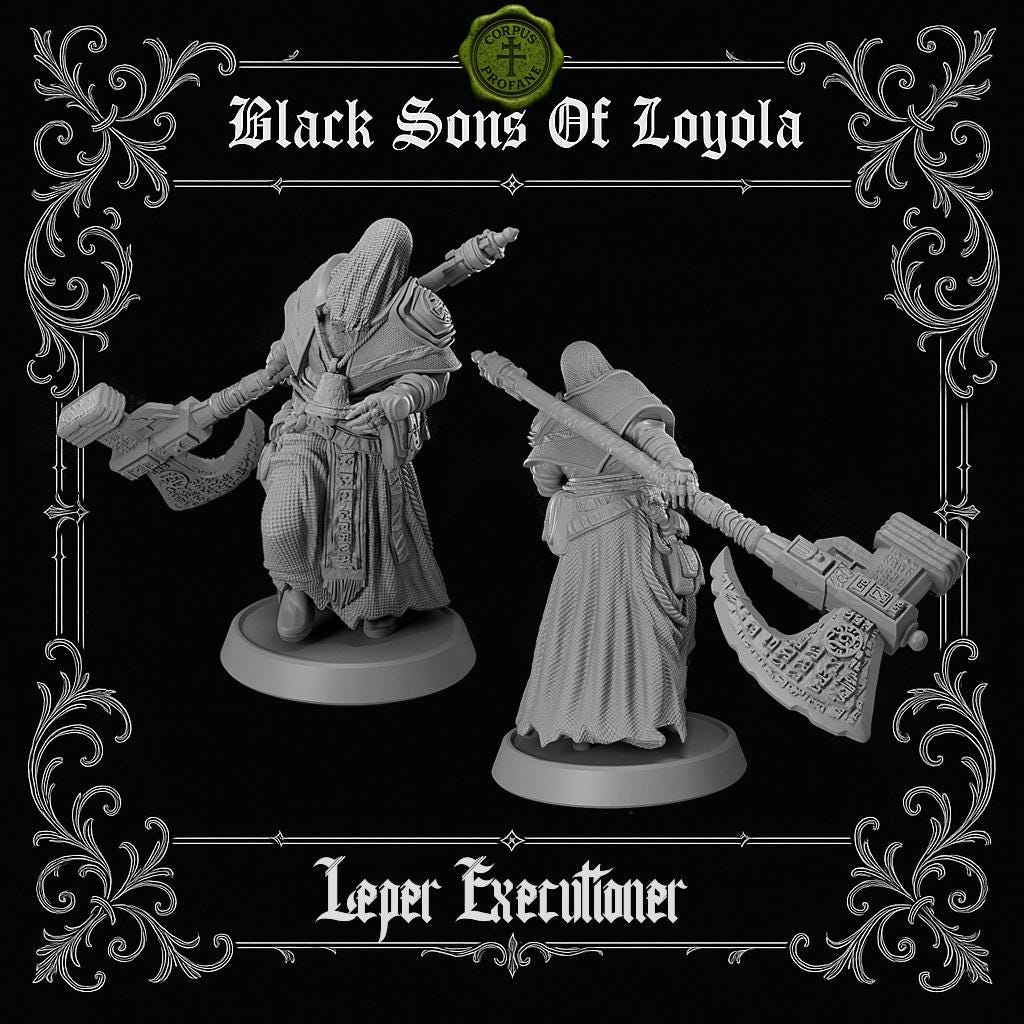 Leper Executioner | Proxy Realms Gaming | Wargaming | Tabletop | 3D printed miniature | Trench Crusade compatible | Pilgrim