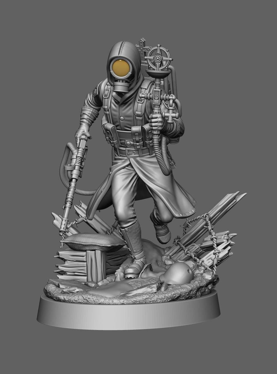 Self Immolating Priest | Proxy Realms Gaming | Wargaming | Tabletop | 3D printed miniature | Trench Crusade compatible | Pilgrim