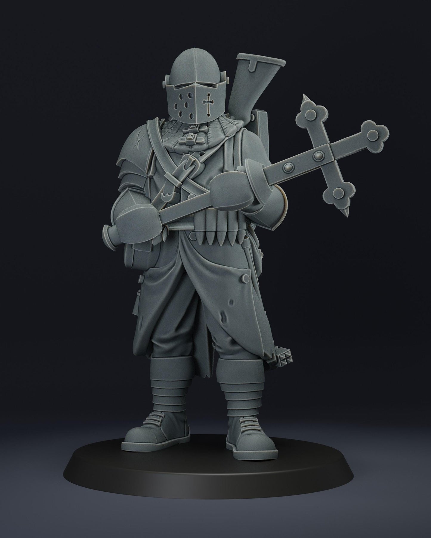 Trench Soldier with cross-maul | Wargaming | Tabletop | 3D printed miniature | Trench Crusade compatible | Pilgrim