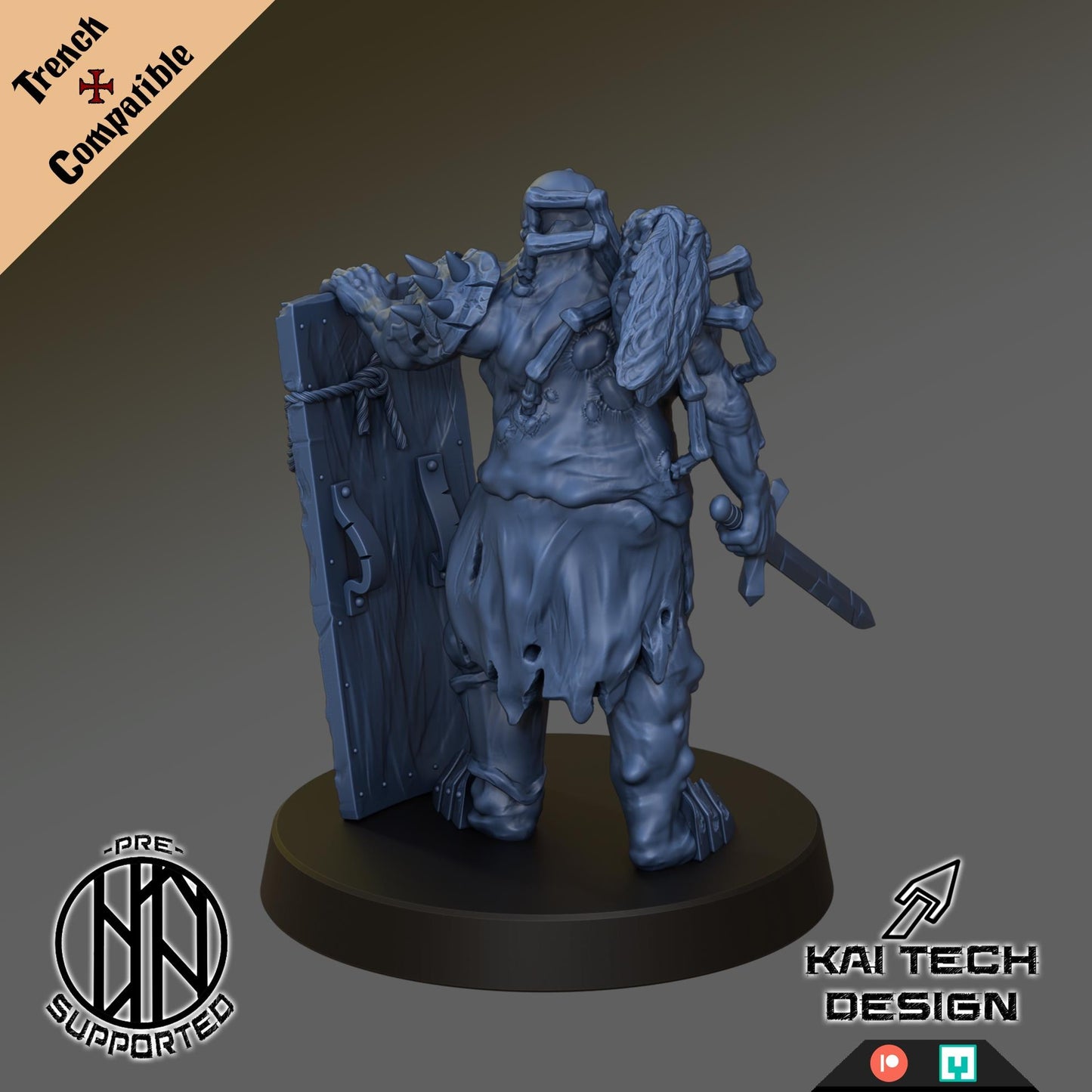 Corpse melee Guard | Wargaming | Tabletop | 3D printed miniature | Trench Crusade compatible | Pilgrim