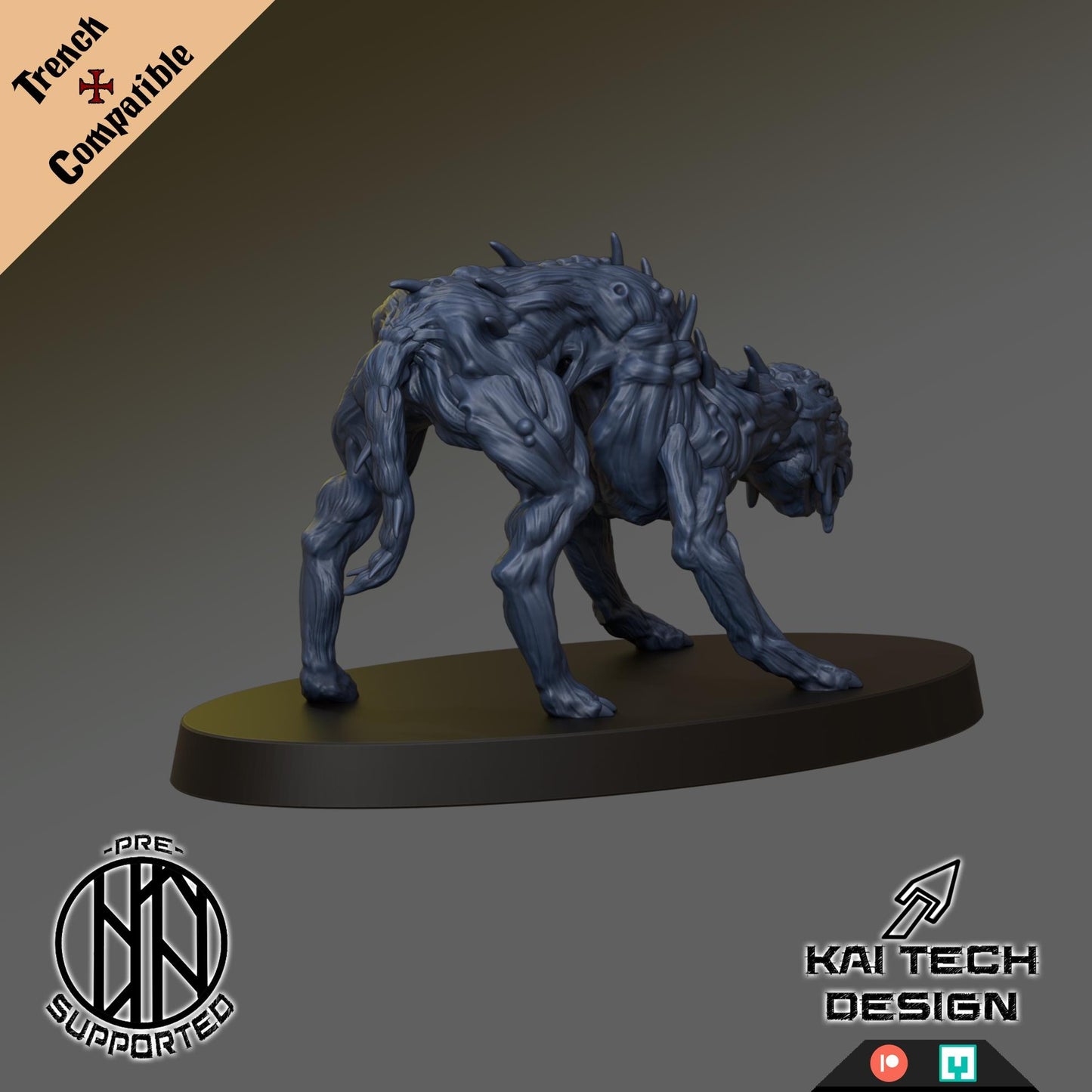 Grail - Hounds | Wargaming | Tabletop | 3D printed miniature | Trench Crusade compatible | Pilgrim