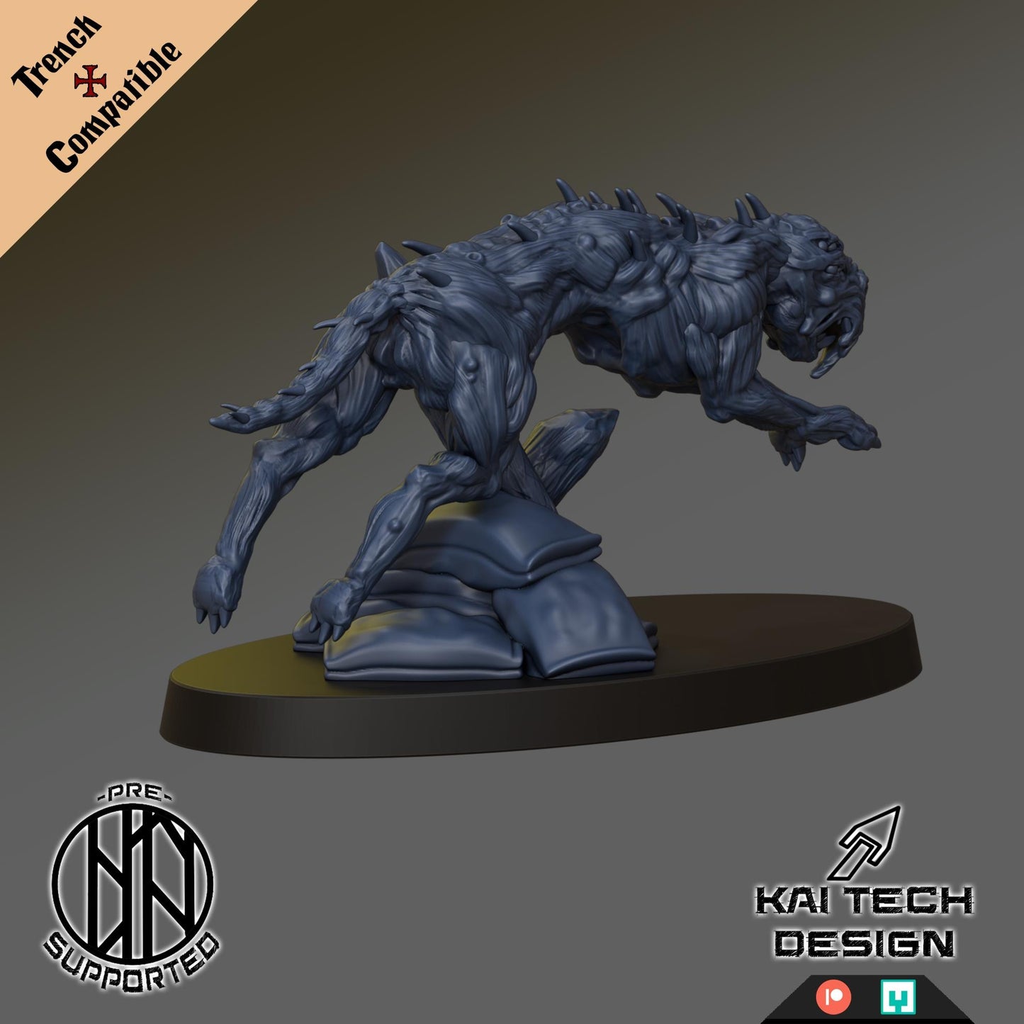 Grail - Hounds | Wargaming | Tabletop | 3D printed miniature | Trench Crusade compatible | Pilgrim