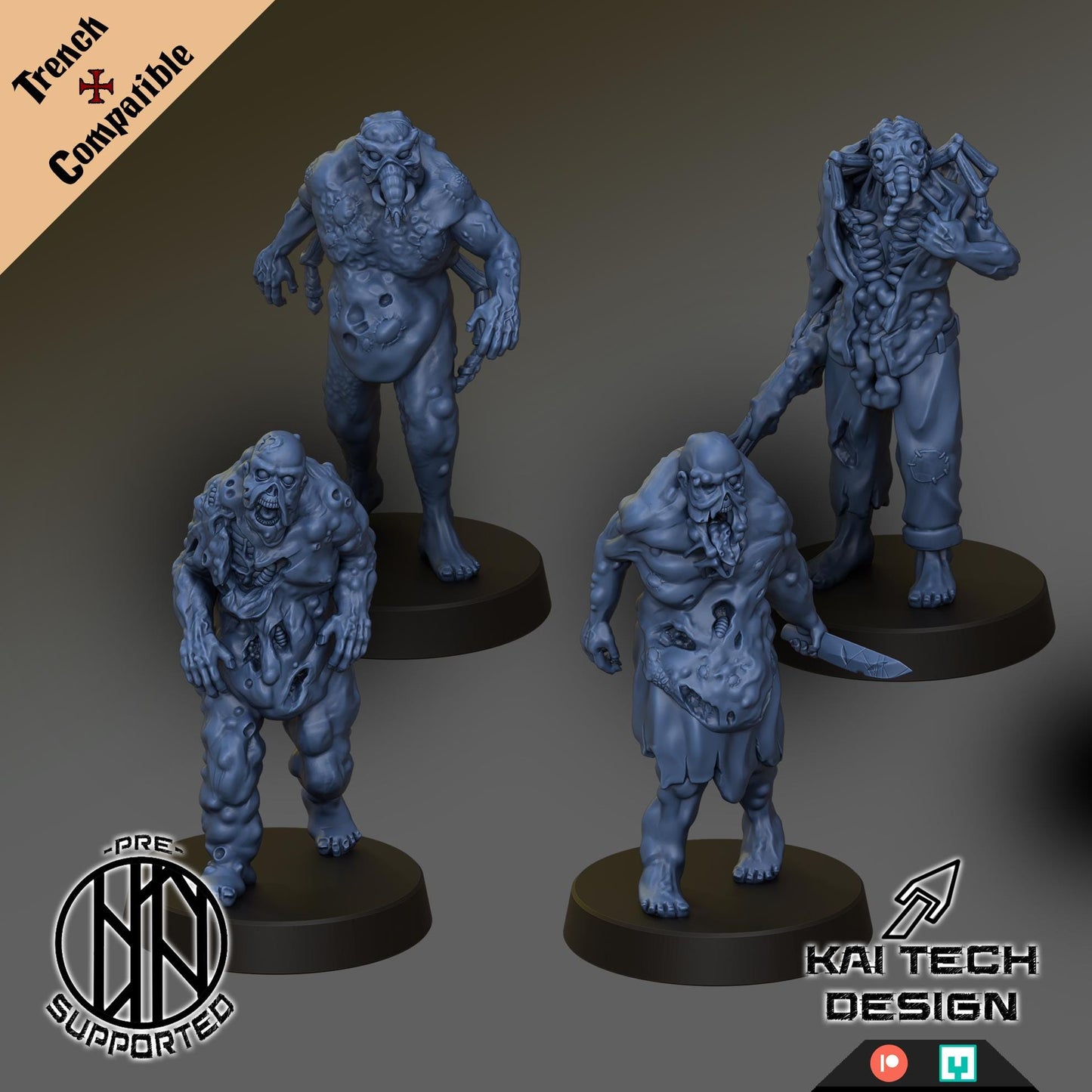 Grail - Thralls | Wargaming | Tabletop | 3D printed miniature | Trench Crusade compatible | Pilgrim