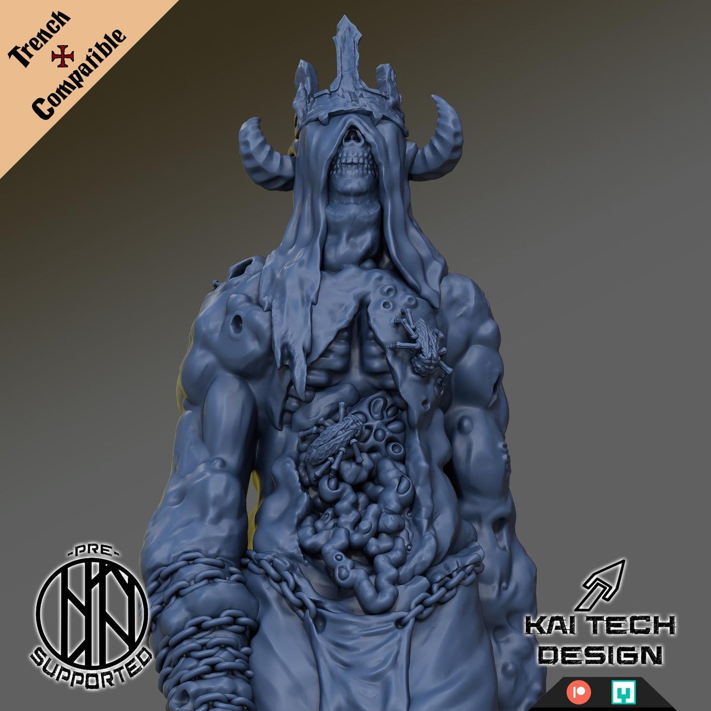 Grail - Tumuor Lord | Wargaming | Tabletop | 3D printed miniature | Trench Crusade compatible | Pilgrim