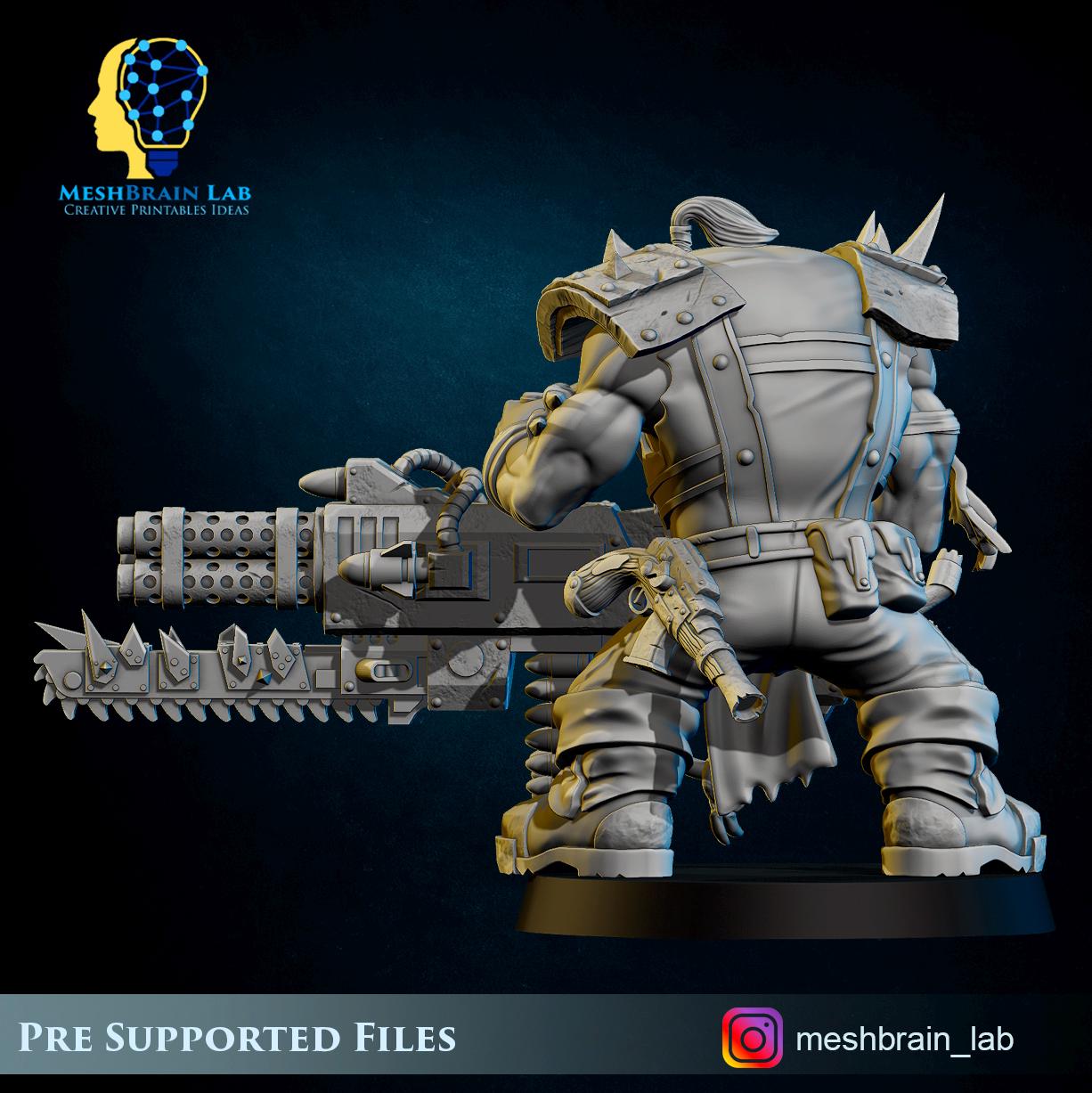 Pirate Ork with Big Bada Boom weapon nr2 | Wargaming | Tabletop | 3D printed miniature | OPR compatible