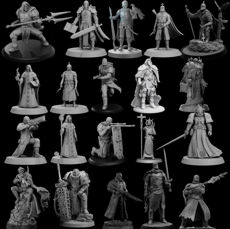 Black Sons of Loyola bundle | Proxy Realms Gaming | Wargaming | Tabletop | 3D printed miniature | Trench Crusade compatible
