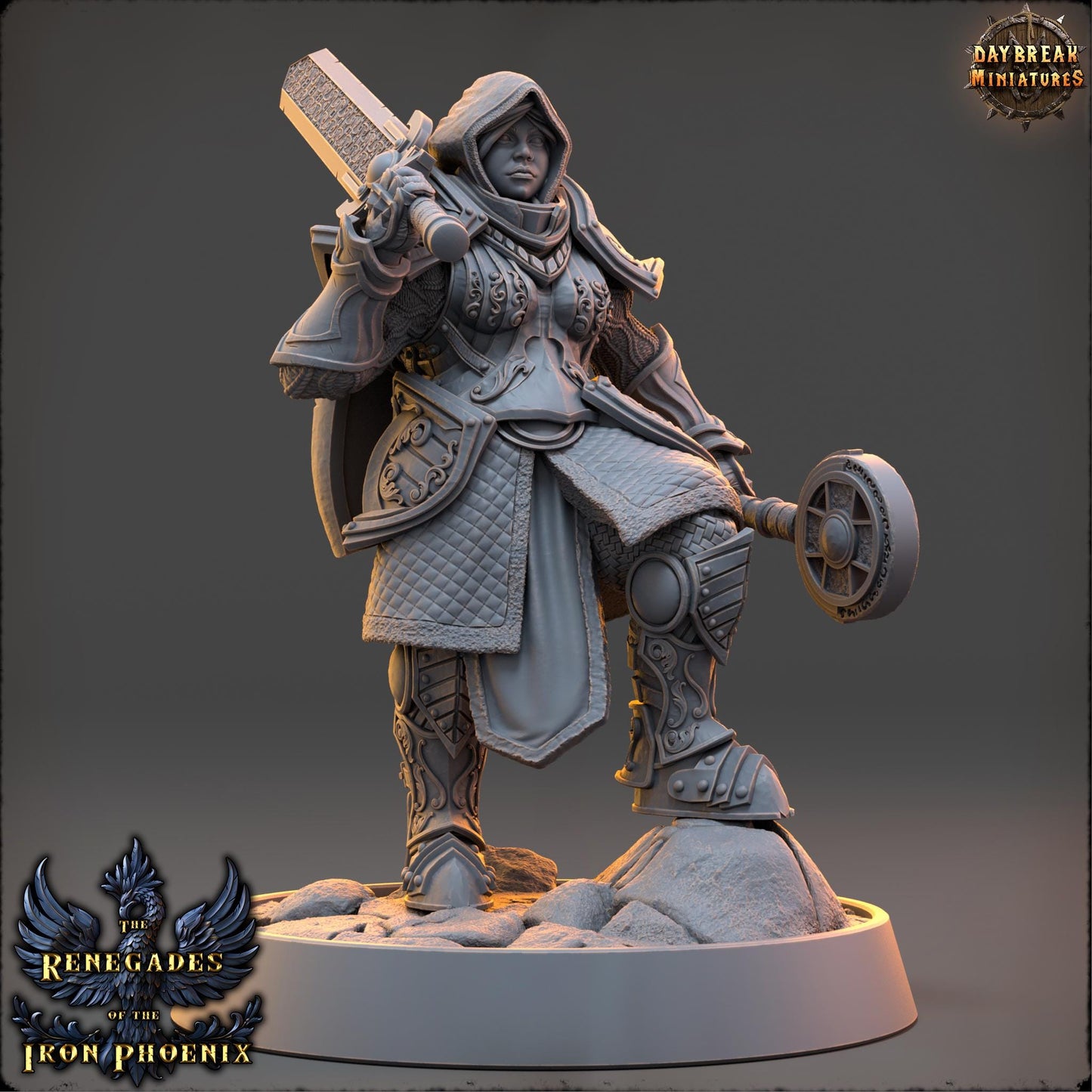 Human Figther - Élodie de Étoile Filante | Daybreak Miniatures | 3D printed | Tabletop | Dungeons and Dragons | Wargaming | D&D