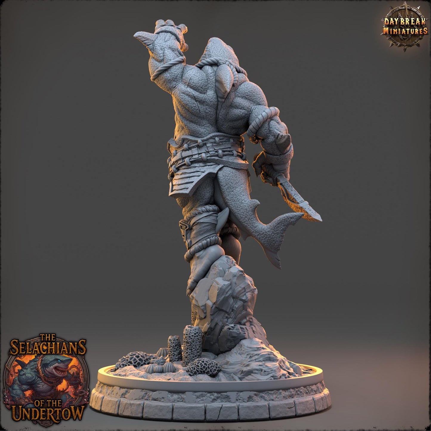 Sharkfolks - Nymor Spineslick | Daybreak Miniatures | 3D printed miniature | Tabletop Games | Dungeons and Dragons | Wargaming | D&D