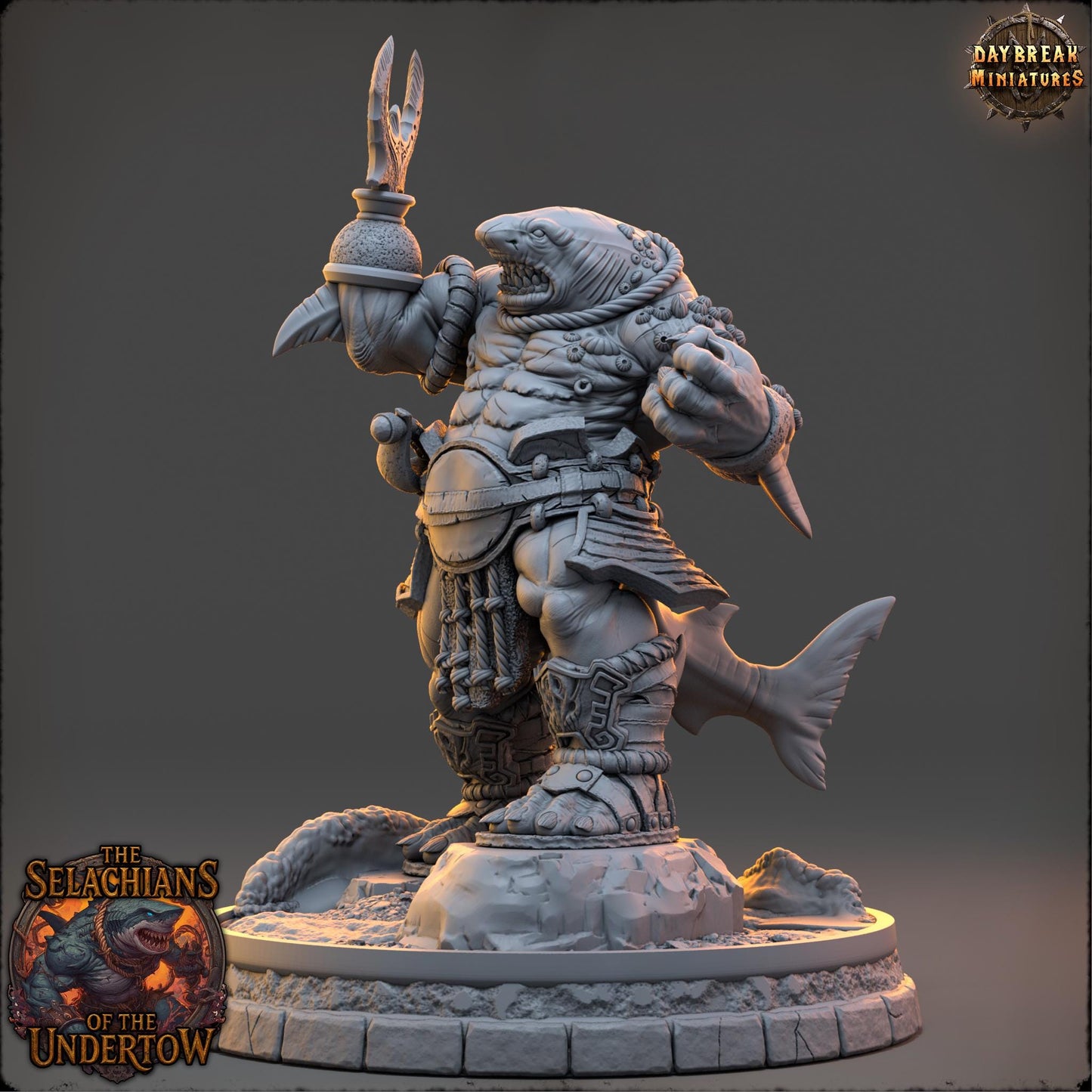 Sharkfolks - Skelith Nine-Gills | Daybreak Miniatures | 3D printed miniature | Tabletop Games | Dungeons and Dragons | Wargaming | D&D