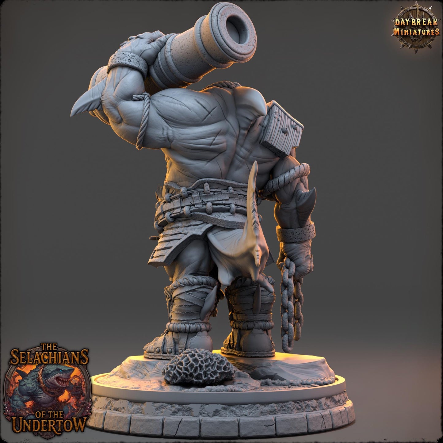 Sharkfolks - Zunraka Foamveil | Daybreak Miniatures | 3D printed miniature | Tabletop Games | Dungeons and Dragons | Wargaming | D&D