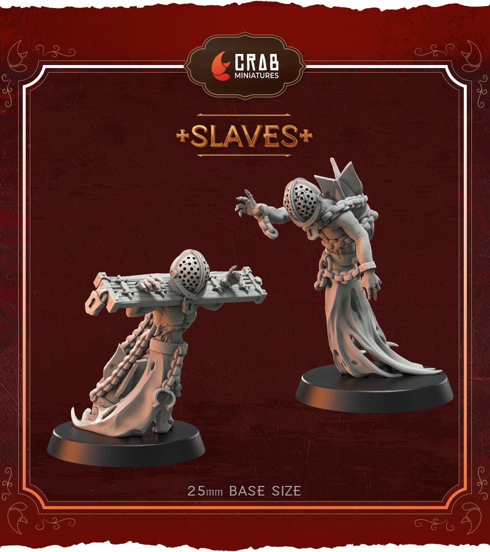 3D Printed miniature: Wraith Pilgrims - Slaves by Crab Miniatures - Trench Crusade compatible - Trench ghosts