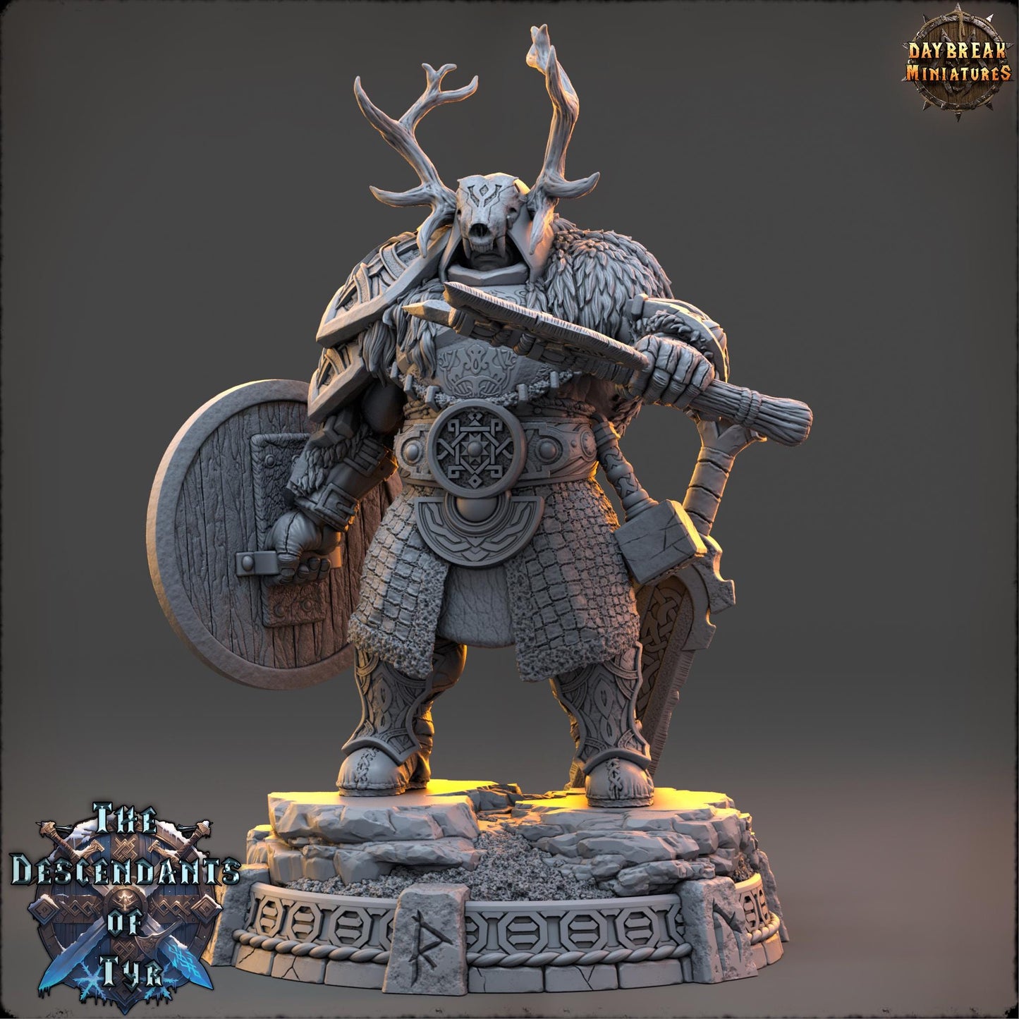 Human Figther - Bjarg Wylder | Daybreak Miniatures | 3D printed | Tabletop | Dungeons and Dragons | Wargaming | D&D
