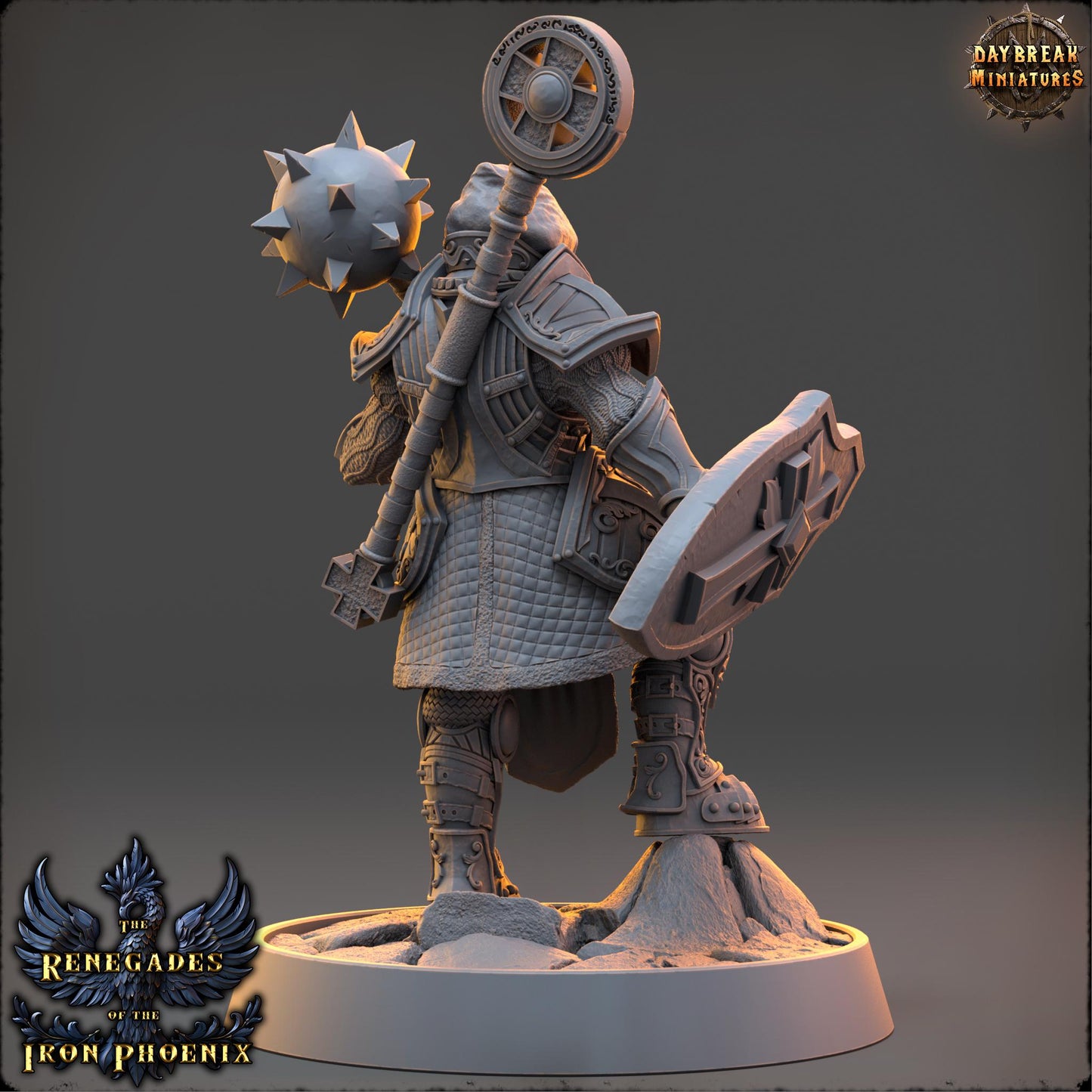 Human Cleric - Odile de la Flamme Verte | Daybreak Miniatures | 3D printed | Tabletop | Dungeons and Dragons | Wargaming | D&D