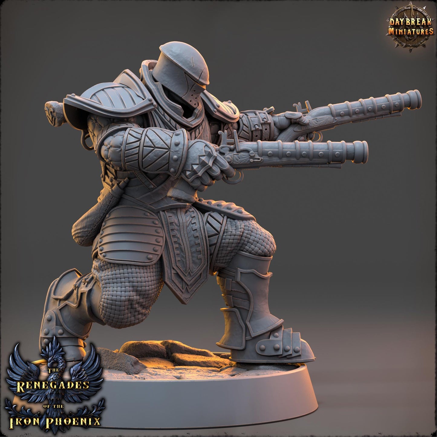 Human Gunslinger - Tancred du Cerf Blanc | Daybreak Miniatures | 3D printed | Tabletop | Dungeons and Dragons | Wargaming | D&D