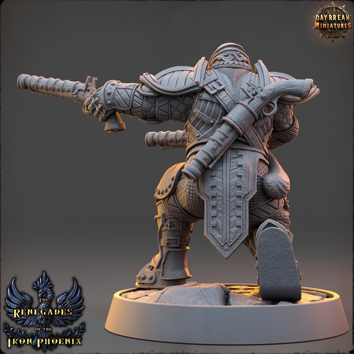 Human Gunslinger - Tancred du Cerf Blanc | Daybreak Miniatures | 3D printed | Tabletop | Dungeons and Dragons | Wargaming | D&D
