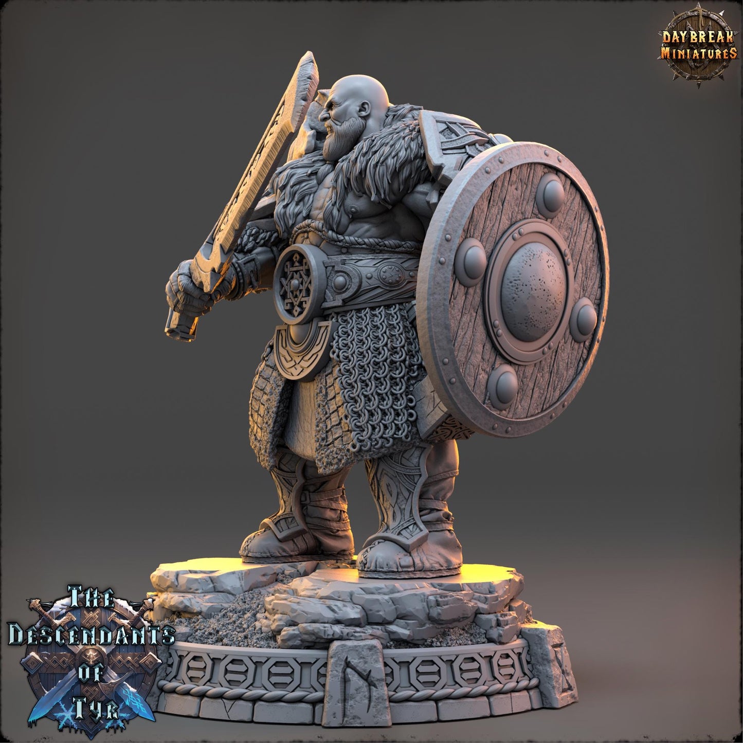 Human Figther - Tobin Flintblade | Daybreak Miniatures | 3D printed | Tabletop | Dungeons and Dragons | Wargaming | D&D
