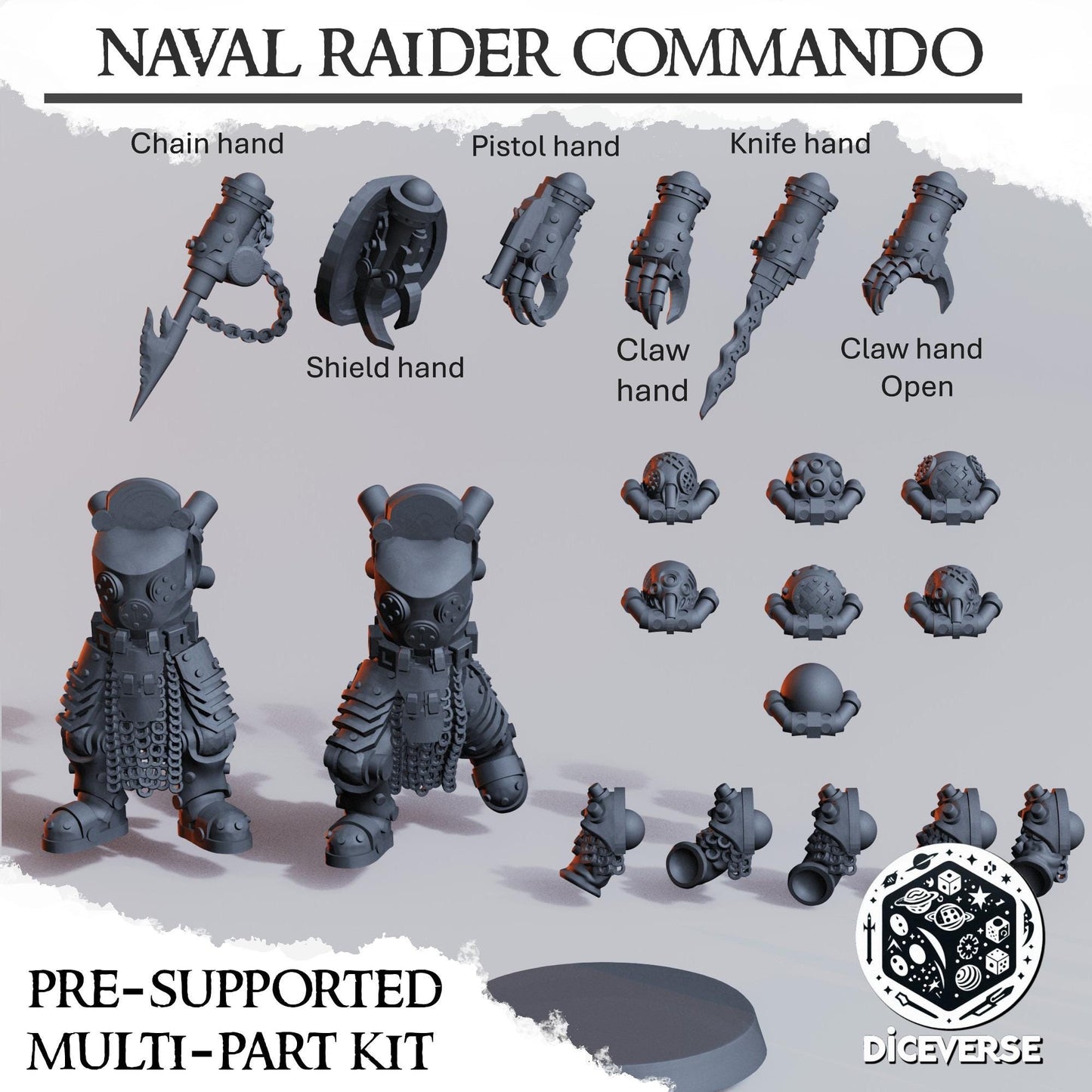 Naval Heretic Warband by Diceverse - Trench Crusare Compatible - 3D printed miniature