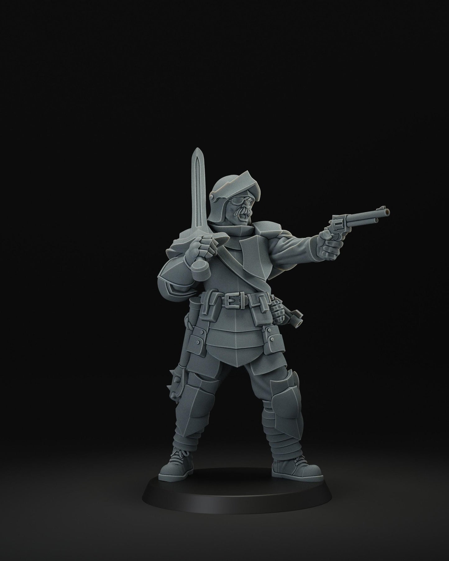 3d printed miniature: Trench Officer by JK Remo - Trench Crusade compatible - new antioch