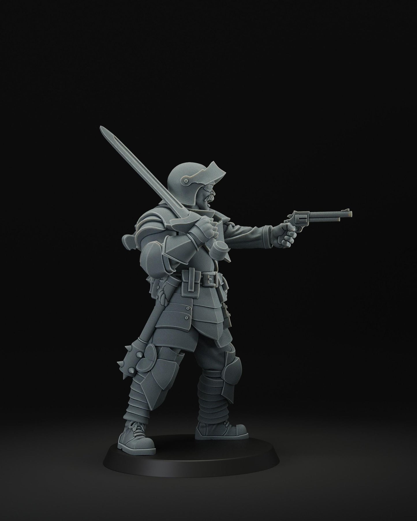 3d printed miniature: Trench Officer by JK Remo - Trench Crusade compatible - new antioch