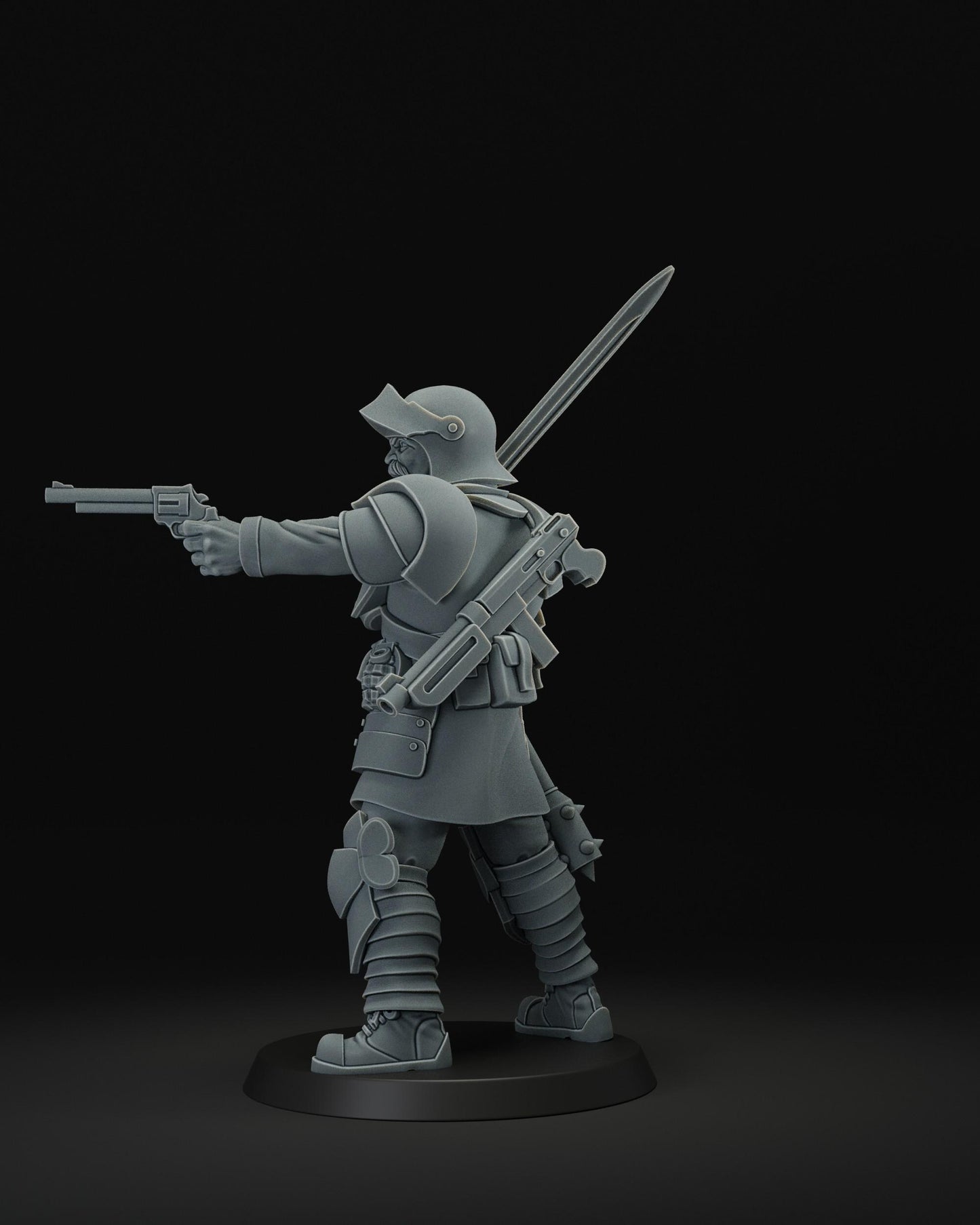3d printed miniature: Trench Officer by JK Remo - Trench Crusade compatible - new antioch