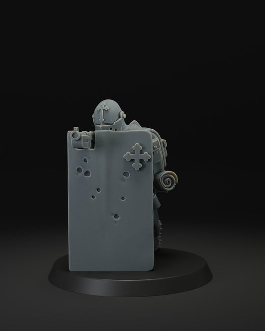 Shock Trooper With Shield - 3D printed Grimdark Miniature