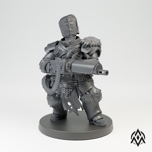 Bearskin Heavy Infantry - Machinegun - 3D printed Grimdark Miniature