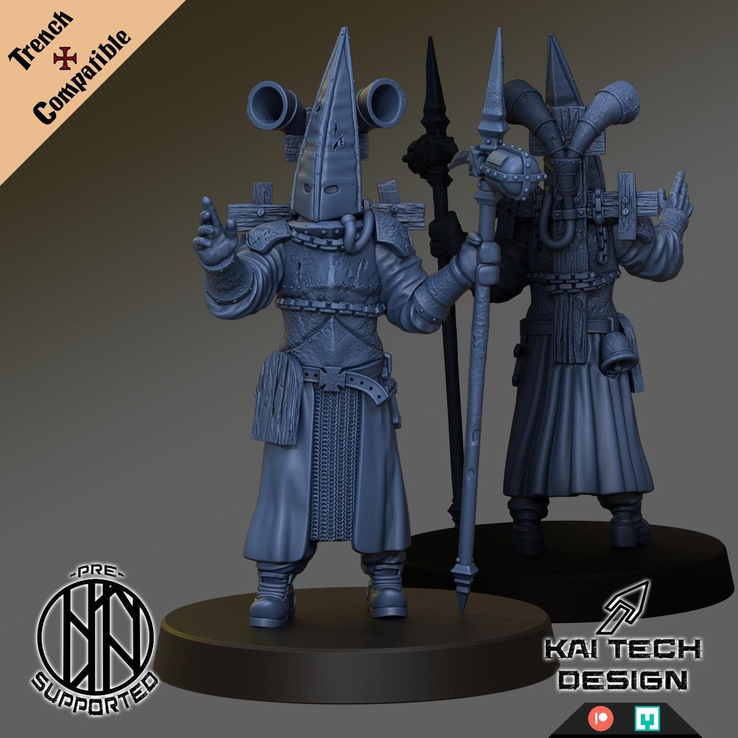 Pilgrim Warband by Kai Tech- 3D printed miniature Trench compatible