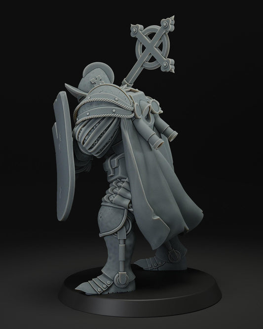 Heavy Infantry With Mace And Shield - 3D printed Grimdark Miniature