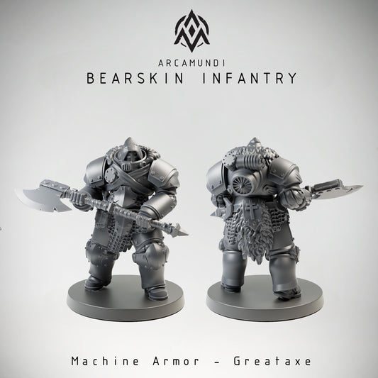 Bearskin Heavy Infantry Squad - 3D printed Grimdark Miniature