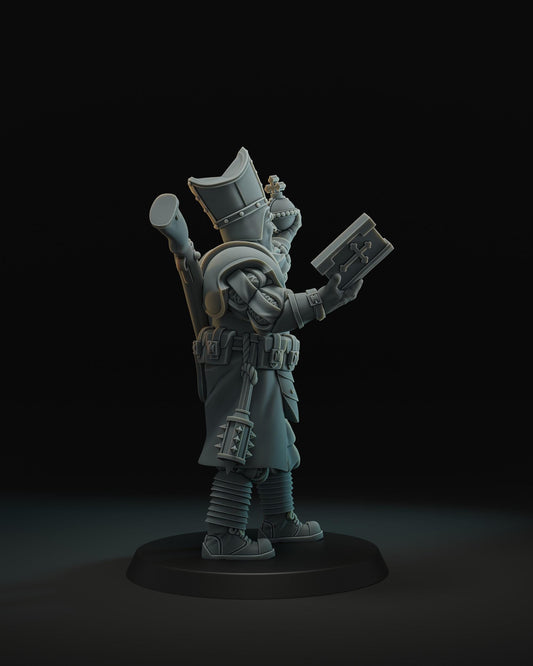 Papal Battle Cleric with Holy Grenade- Compatible with Trench Crusade style games