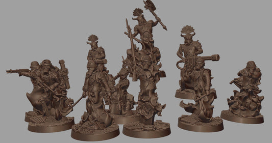 Ghosts of the Past Sins Warband - 14pcs Grimdark Miniatue - 3D printed