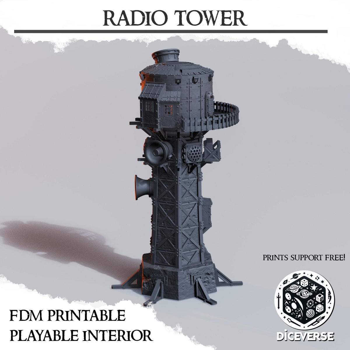 Trench Radio Tower Terrain – 28mm/32mm Wargaming Scenery